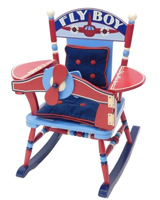 Lot 1089 - A child's rocking feeding chair, modelled in...
