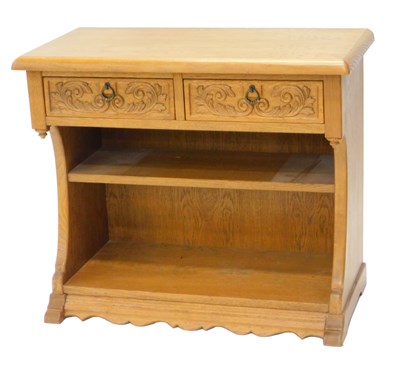 Lot 1096 - An oak side table, the rectangular top with a...