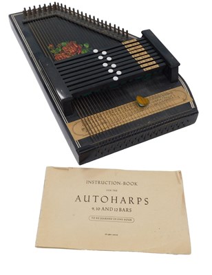 Lot 990 - A Continental ebonised Autoharp, with...