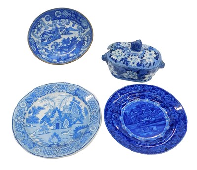 Lot 256 - A group of early 19thC transfer printed blue...