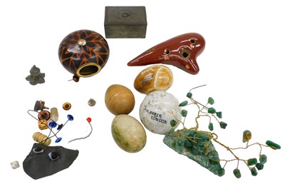 Lot 1034 - A pair of Victorian false eyes, an Ocarina,...