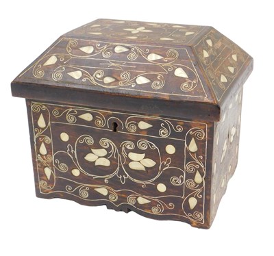 Lot 1056 - An Eastern hardwood casket, with mother of...