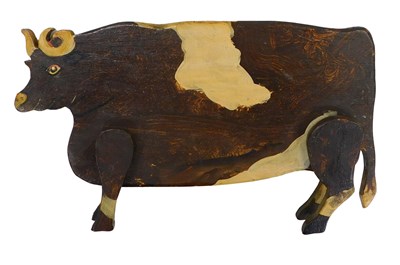 Lot 1047 - A carved wooden figure of a bull, by Cyril...