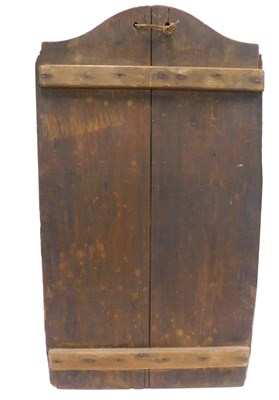 Lot 1050 - A Georgian pine hymn board, with a shaped top...