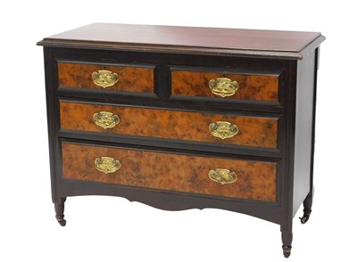 Lot 1126 - A late Victorian pine and burr walnut chest of...