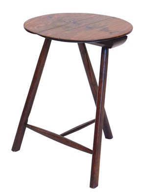 Lot 1191 - A late 19th/early 20thC oak cricket table,...