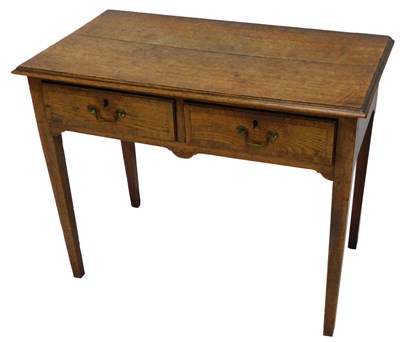 Lot 1203 - An early 19thC oak side table, the top with a...