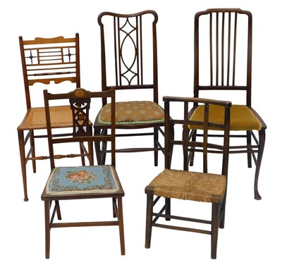 Lot 1221 - A collection of five Edwardian mahogany and...