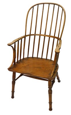 Lot 1137 - A 19thC ash and elm Windsor chair, with...
