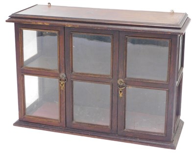 Lot 1139 - A 19thC oak wall cabinet, with two glazed...