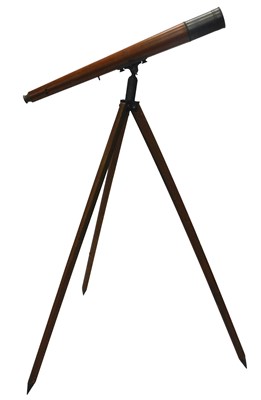 Lot 1160 - A leather and brass telescope by Broadhurst...