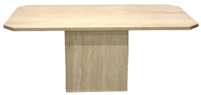 Lot 995 - A marble dining table, the rectangular top...