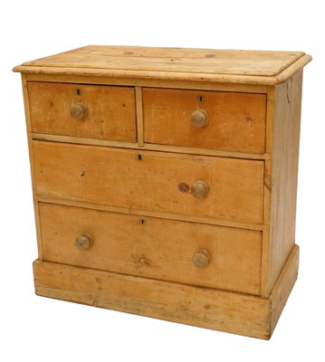 Lot 1177 - A Victorian pine chest of drawers, the top...