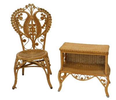 Lot 1234 - An early 20thC rattan side chair, in the...