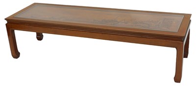 Lot 1235 - An Oriental elm coffee table, the rectangular...