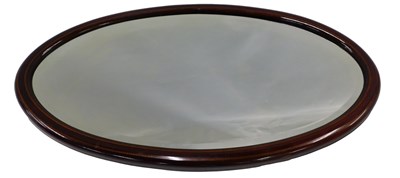 Lot 1236 - An Edwardian mahogany chequer banded oval wall...