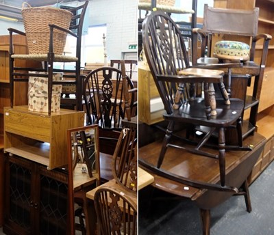 Lot 1537A - A group of furniture, to include an oak glazed...