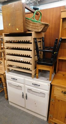 Lot 1534A - A mid century kitchen cabinet, with two...
