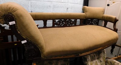 Lot 1622 - A late Victorian walnut chaise longue,...