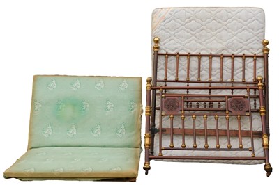 Lot 1260 - An unusual Victorian mahogany and brass bed,...