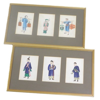 Lot 14 - Chinese School (19thC). Six figural studies,...