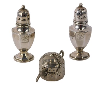 Lot 353 - A pair of late Victorian silver octagonal...