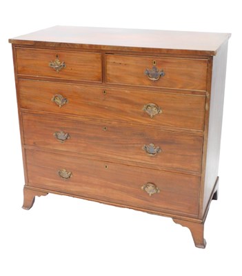 Lot 1136 - A 19thC mahogany chest of drawers, with an...