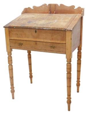 Lot 1209 - A Victorian pine clerk's desk, with a raised...