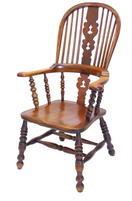 Lot 1213 - A 19thC ash beech and elm Windsor armchair,...