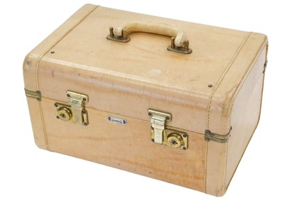 Lot 994 - A vintage beige leather vanity case,...