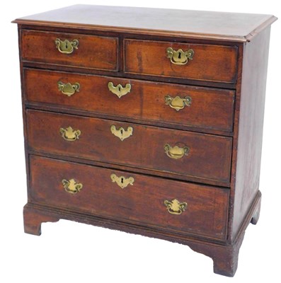 Lot 1215 - A George III oak and mahogany cross banded...