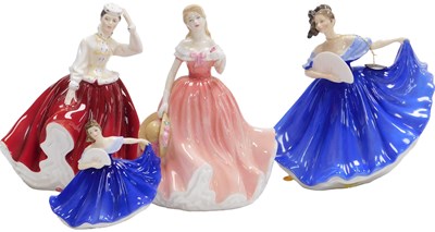 Lot 21 - Four Royal Doulton figures, comprising Elaine...