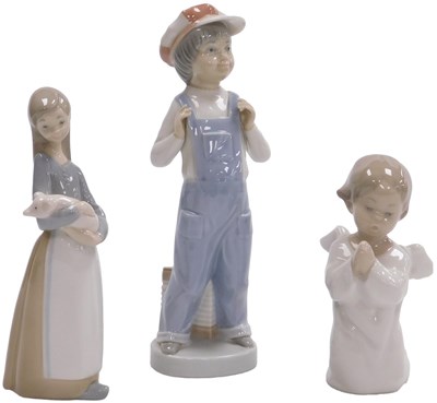 Lot 27 - Three Lladro porcelain figures, comprising a...