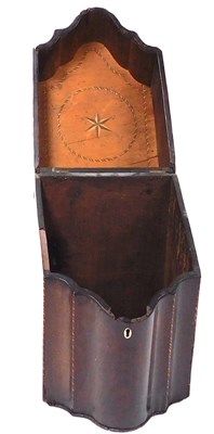 Lot 50 - A George III serpentine mahogany knife...