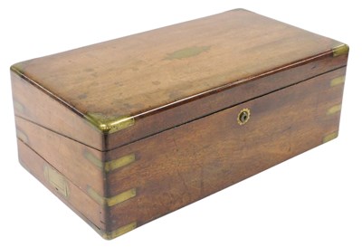 Lot 283 - A Victorian mahogany and brass bound writing...