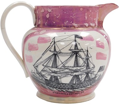 Lot 63 - An early 19thC Sunderland purple lustre water...