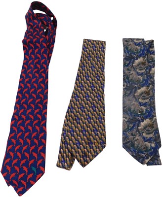 Lot 279 - Three Dunhill silk ties, comprising a dark...