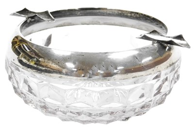 Lot 117 - A George V cut glass and silver mounted...