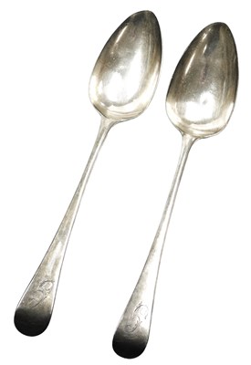Lot 124 - A pair of George III silver Old English...