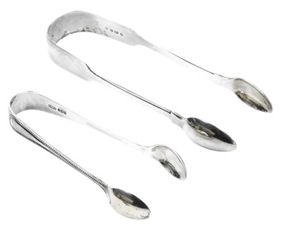 Lot 127 - A pair of Victorian silver sugar tongs, London...