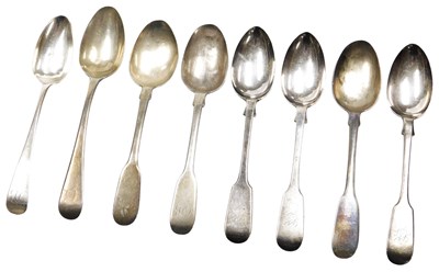 Lot 128 - Eight Georgian and Victorian silver...
