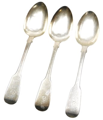 Lot 130 - A set of four George IV silver Old English...