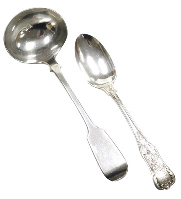 Lot 302 - A Victorian silver spoon, embossed with vines,...