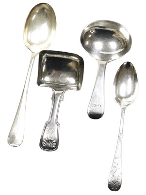 Lot 303 - A Victorian silver Fiddle and Shell pattern...