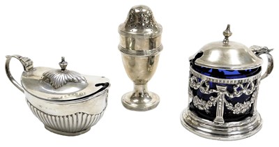 Lot 110 - A Victorian silver mustard pot, with a hinged...