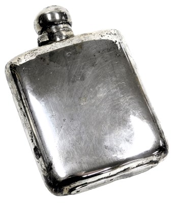 Lot 116 - A Victorian silver hip flask, of curved form,...