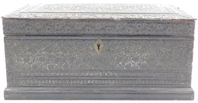 Lot 65 - An early 20thC Anglo Indian ebony box, with...