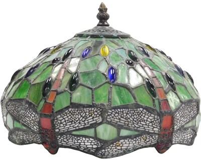 Lot 132 - A Tiffany style dragonfly lamp shade, 27cm wide.