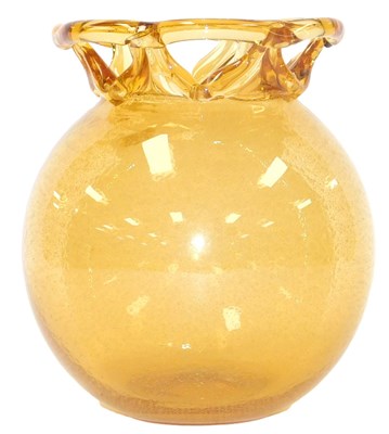 Lot 151 - A late 20thC amber glass vase, of spherical...