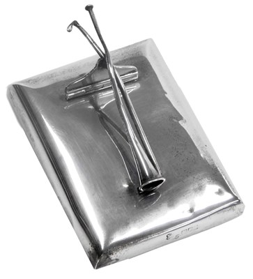 Lot 311 - A loaded silver desk clip weight, the clip...